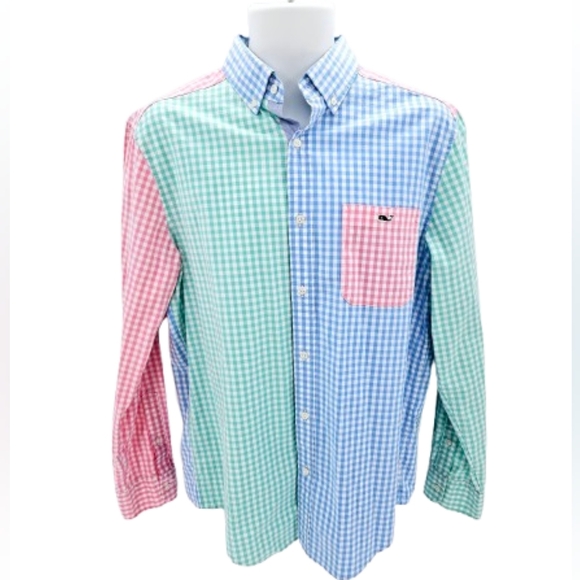 Vineyard Vines Carleton Gingham Party Stretch Classic Fit Tucker Shirt - Picture 2 of 9
